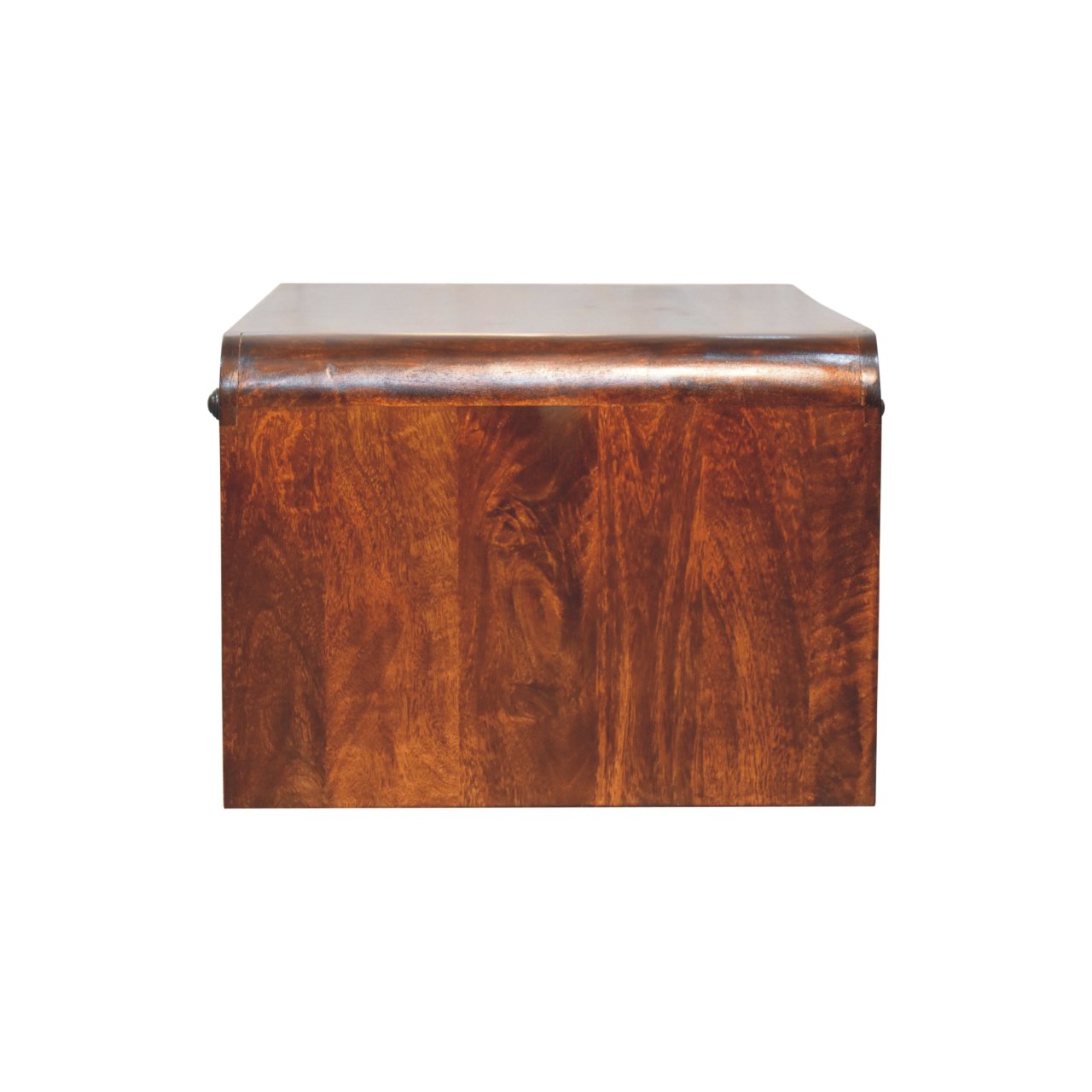 A rectangular aspen slim coffee table with rich warm brown wooden finish and visible wood grain patterns