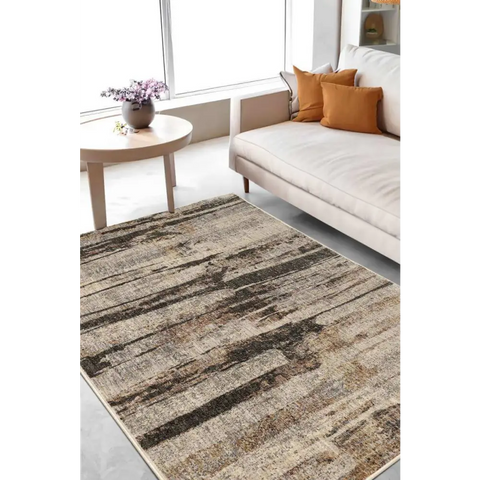 Aspre Shades Lines Rug – Brown Striped - Rugs