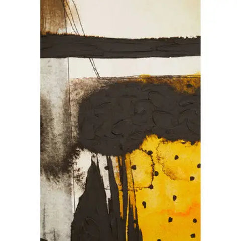 Astratto Black And Ochre Wall Art