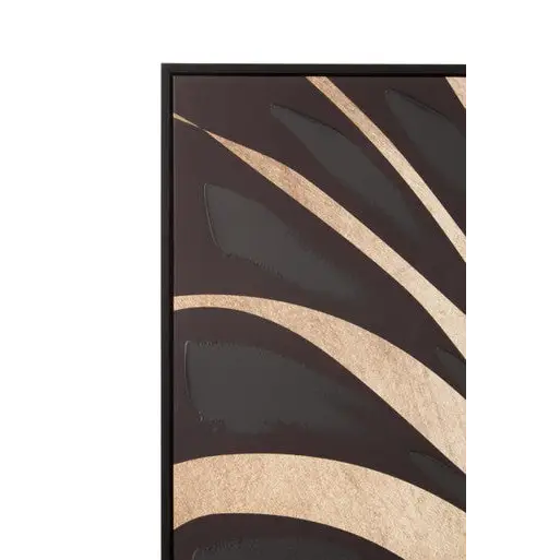 Astratto Canvas Black Leaf Design Wall Art