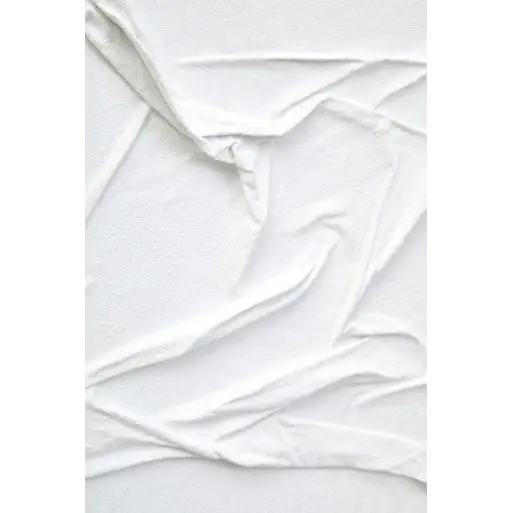 Astratto Canvas White Pleated Fabric Hand Painted Wall Art
