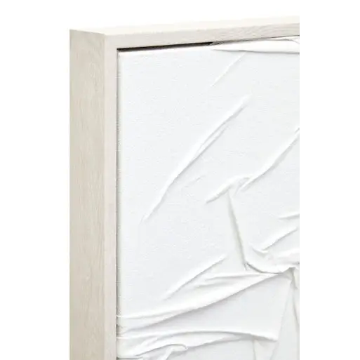 Astratto Canvas White Pleated Fabric Hand Painted Wall Art