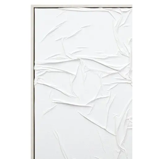 Astratto Canvas White Pleated Fabric Hand Painted Wall Art