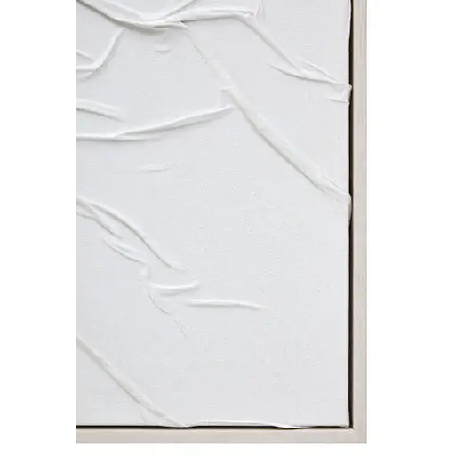 Astratto Canvas White Pleated Fabric Hand Painted Wall Art