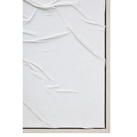 Astratto Canvas White Pleated Fabric Hand Painted Wall Art