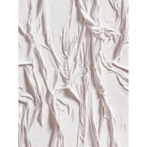 Astratto Canvas White Pleated Fabric Hand Painted Wall Art