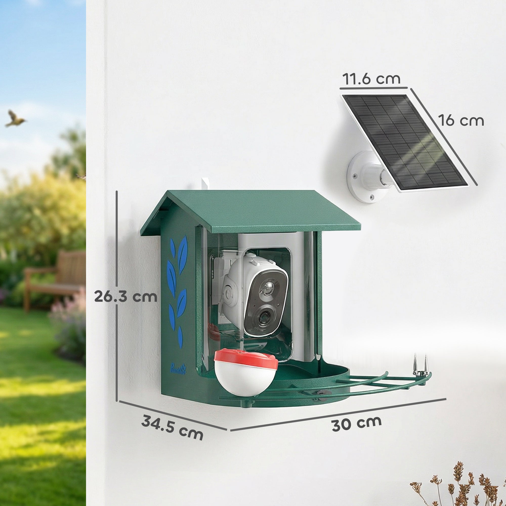 PawHut Smart Bird Feeder Camera 2K HD with AI Identifies 16,000+ Species, 2K HD Auto Capture Video, APP Instant Notifications