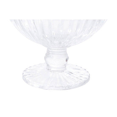 Clear crystal Auclair set of four ice cream bowls with fluted rim and faceted base perfect for ice cream servings