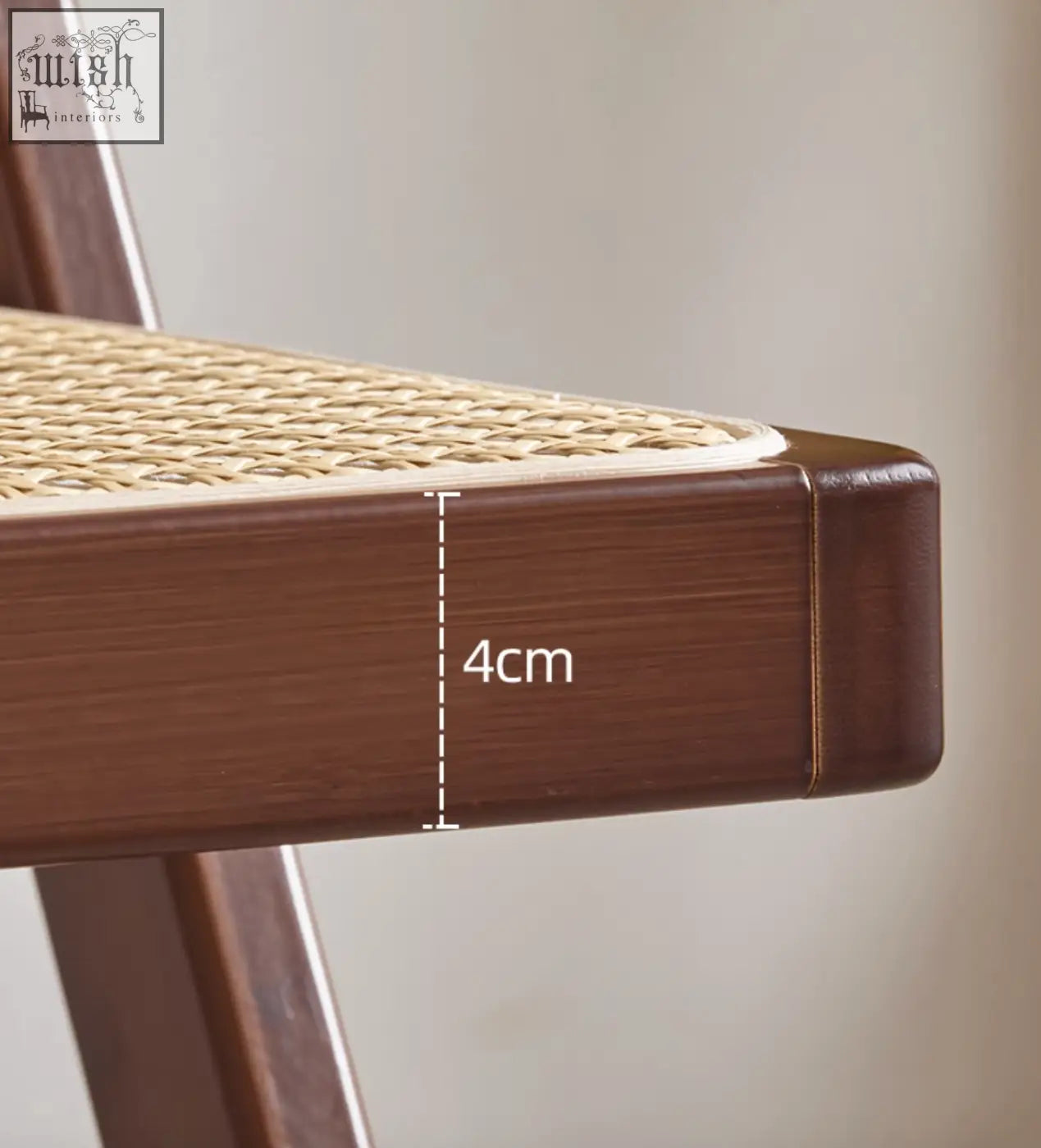 Dark brown wooden audrey folding dining chair with woven natural fiber rattan seat for dining use