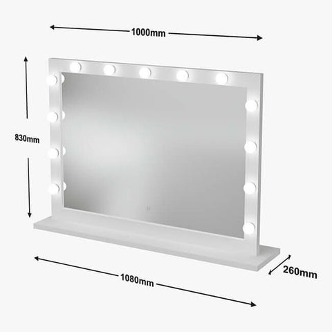 Audrey Hollywood Mirror White 100x80cm