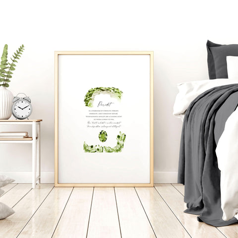 August Peridot Birthstone wall art print