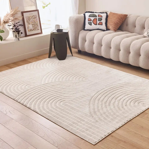 Aura Collection Rug Ripple in Cream - Rugs