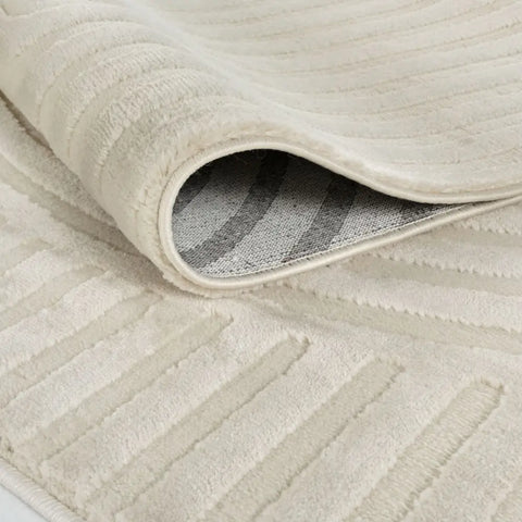 Aura Collection Rug Ripple in Cream - Rugs