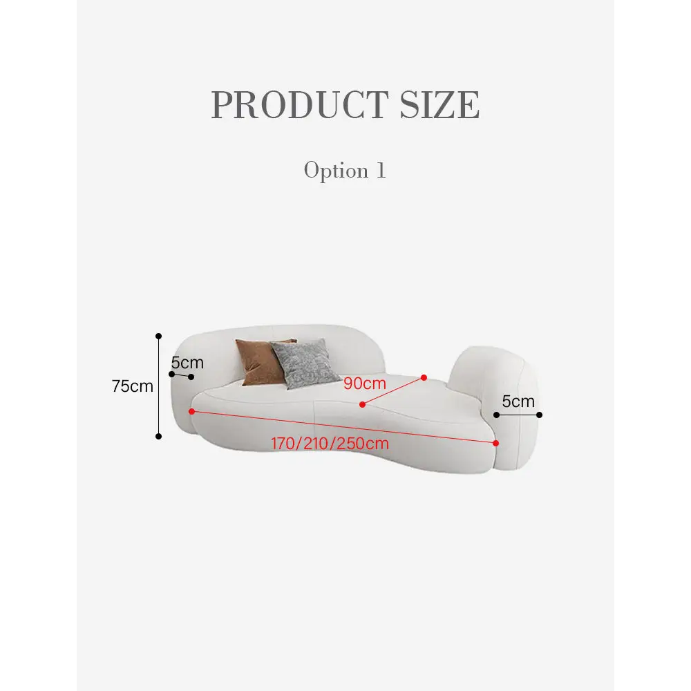 Aurelia Modern Curved Two Seater Sofa Boucle/ Velvet