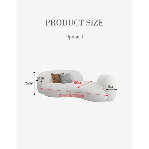 Aurelia Modern Curved Two Seater Sofa Boucle/ Velvet