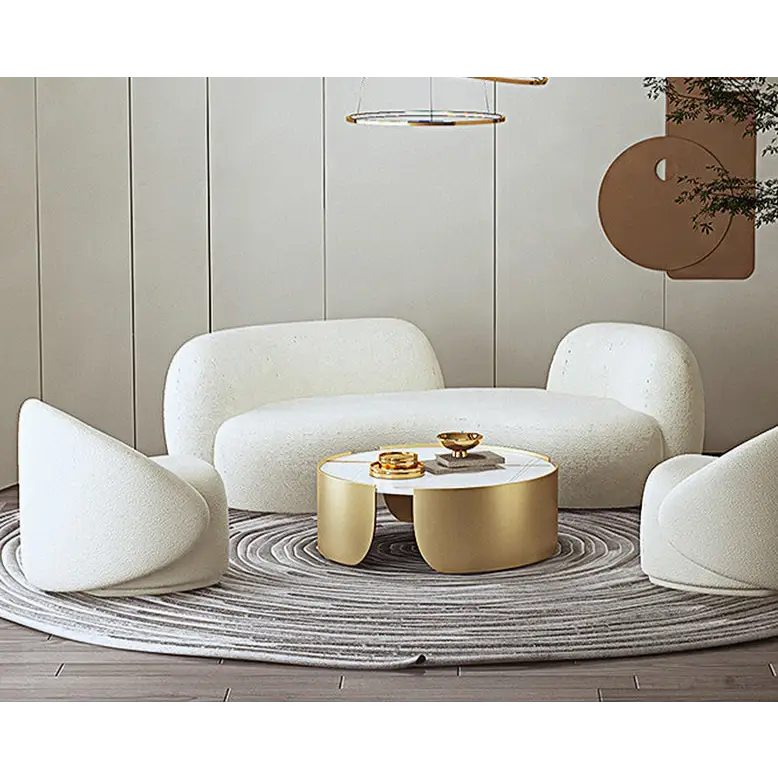 Aurelia Modern Curved Two Seater Sofa Boucle/ Velvet