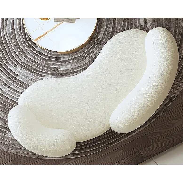 Aurelia Modern Curved Two Seater Sofa Boucle/ Velvet