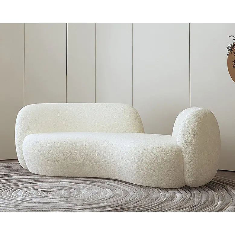 Aurelia Modern Curved Two Seater Sofa Boucle/ Velvet