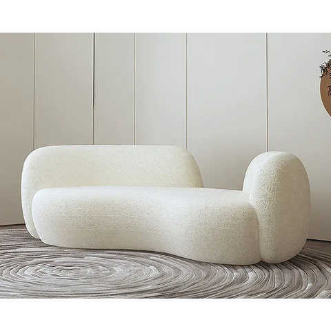 Aurelia Modern Curved Two Seater Sofa Boucle/ Velvet