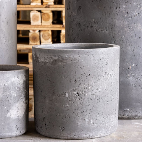 Gray concrete aurella onyx dusk colourway planter with rustic texture perfect for kitchen counters or indoor use