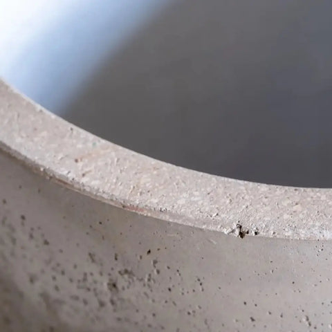 Aurella | Truffle – 30cm Medium Concrete Cylinder Planter – 13L Round Plant Pot - Pots & Plants