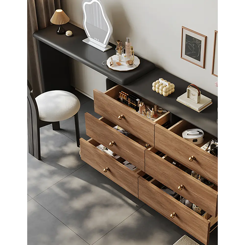 Aurora Corner Dressing Table With Mirror Solid Wood