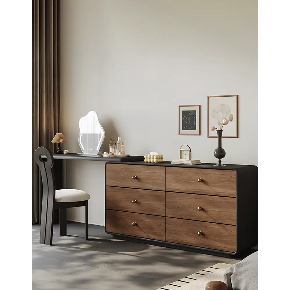 Aurora Corner Dressing Table With Mirror Solid Wood