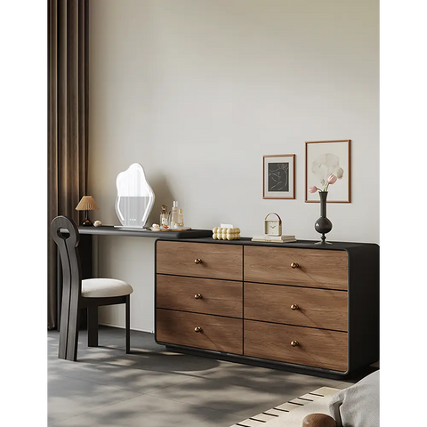 Aurora Corner Dressing Table With Mirror Solid Wood