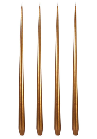 Aurora Tall Slender Taper Candles - Gold