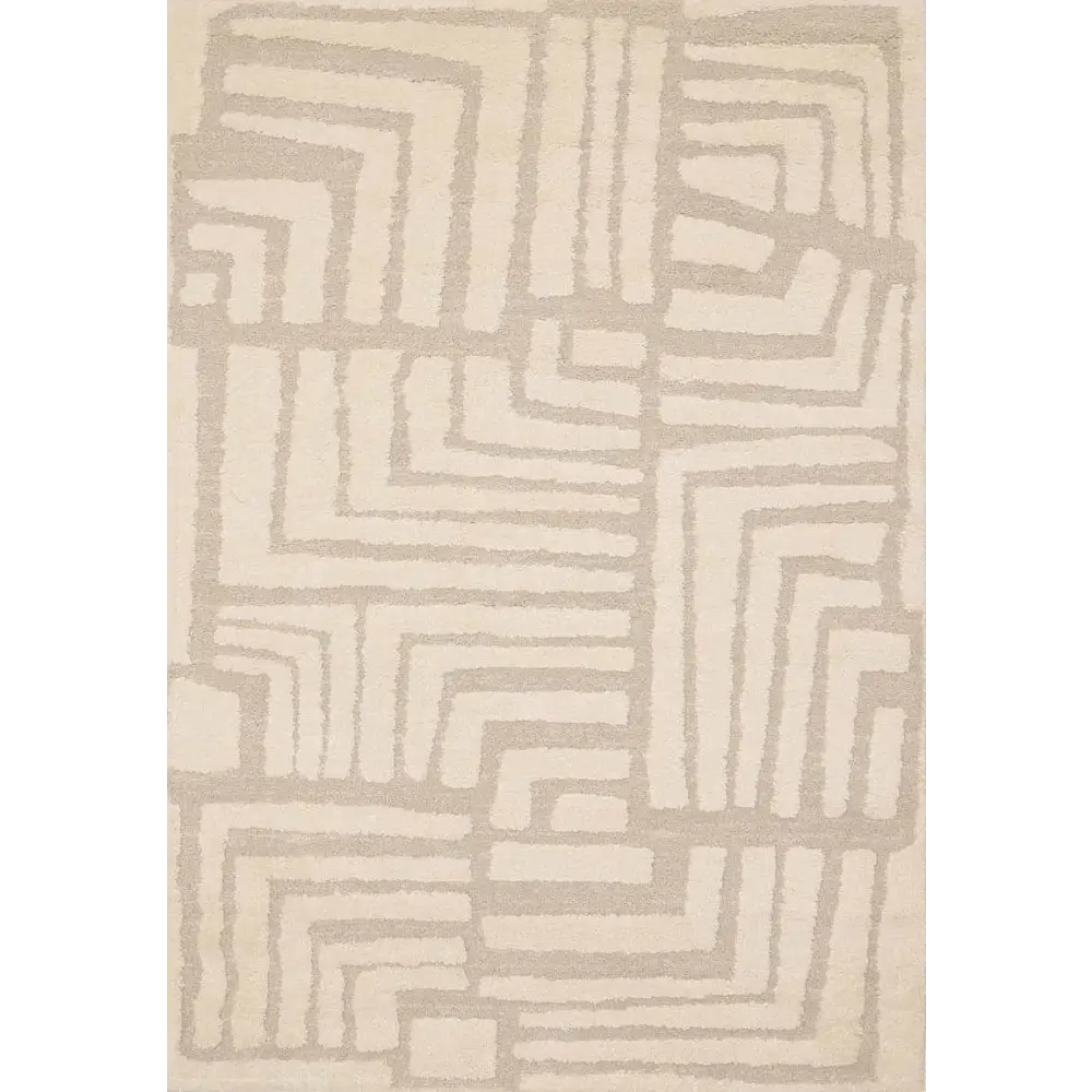 Ava Pave Wave Illusion Rug – Cream Abstract - 120X170 cm / Ava Illusion - Rugs