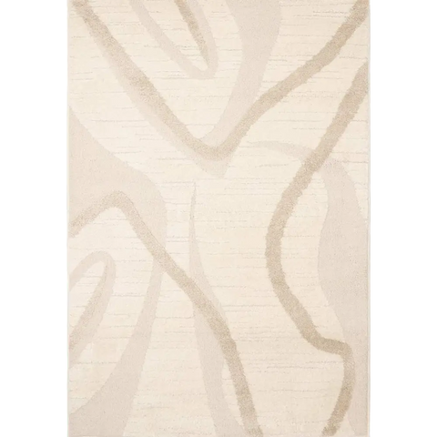 Ava Pave Wave Illusion Rug – Cream Abstract - 80X200 cm / Ava Wave - Rugs