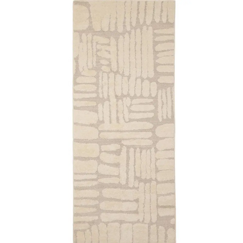Ava Pave Wave Illusion Rug – Cream Abstract - 80X200 cm / Ava Pave - Rugs