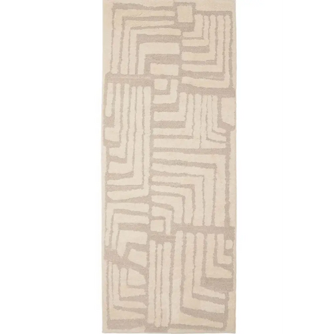Ava Pave Wave Illusion Rug – Cream Abstract - 80X200 cm / Ava Illusion - Rugs