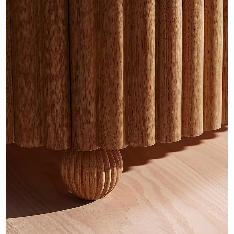 Ava Rounded Rectangle Bedside Table Marble - bedside table