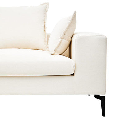 Avignon 3 Seat Textured Fabric Cream Sofa