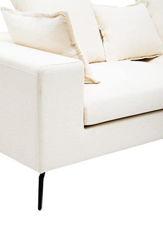 Avignon 3 Seat Textured Fabric Cream Sofa