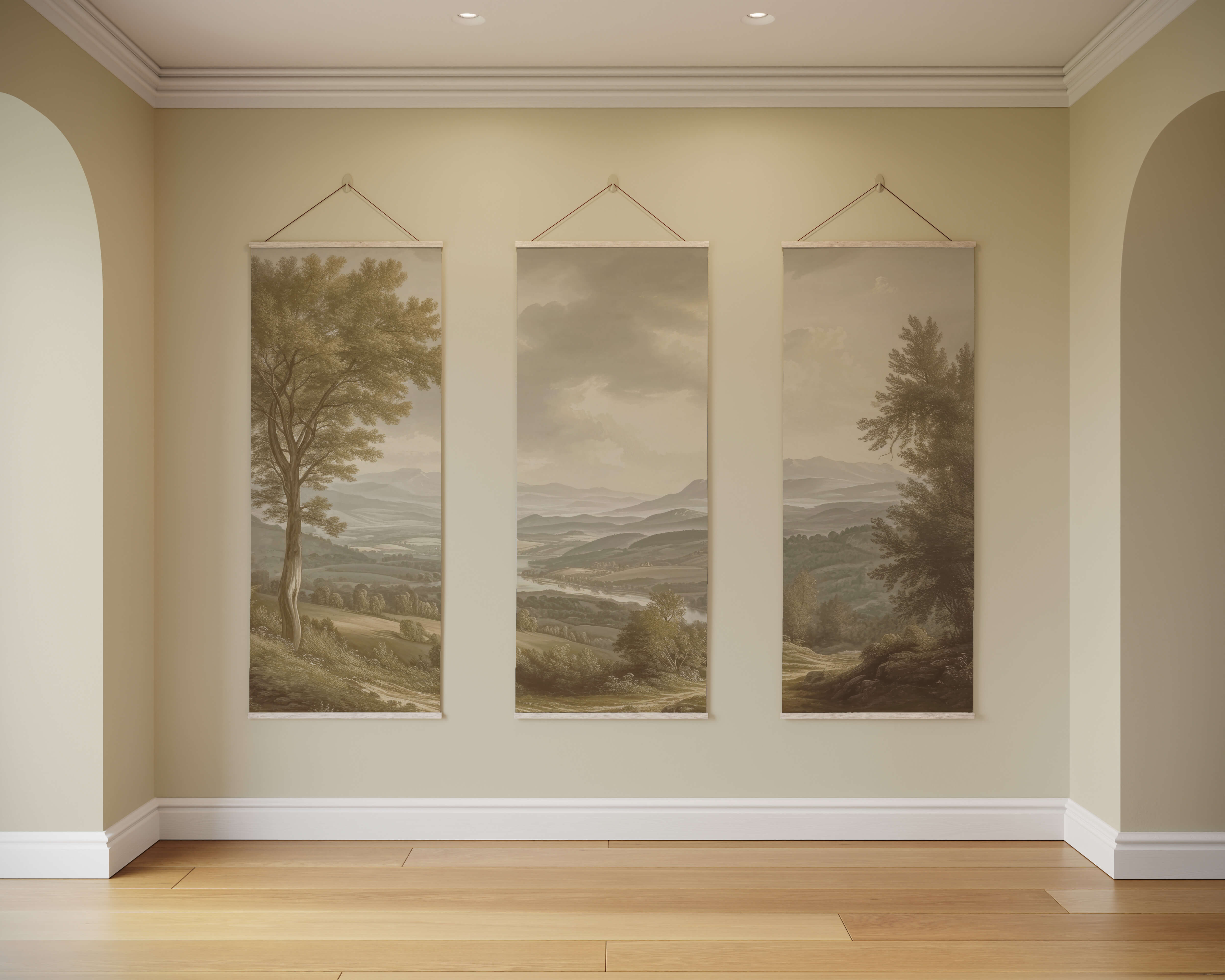 Vintage River Scene Tapestry