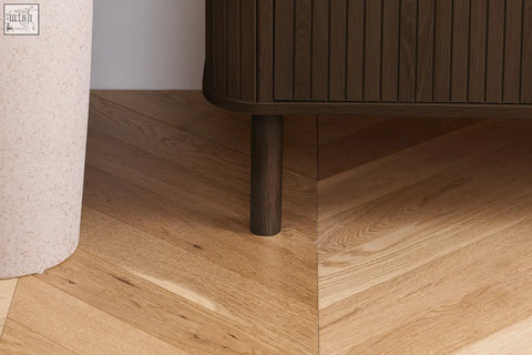 Dark wood leg with vertical grooves and rounded edges from the exquisite fluted axel wardrobe 2 door bedroom range