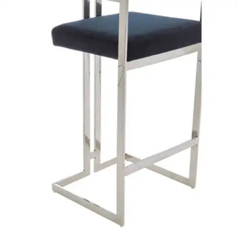 Azalea Bar Stool With Silver Frame