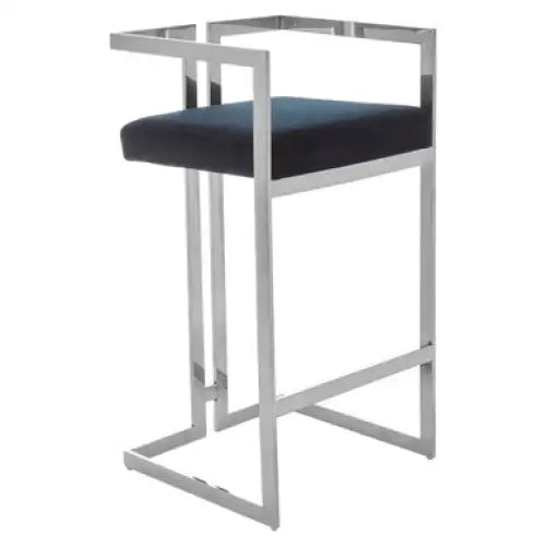 Azalea Bar Stool With Silver Frame