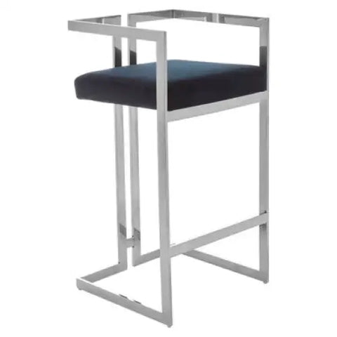 Azalea Bar Stool With Silver Frame