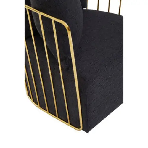 Azalea Black Fabric and Metal Chair - Arm Chair