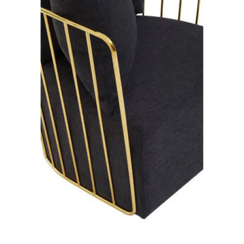 Azalea Black Fabric and Metal Chair - Arm Chair