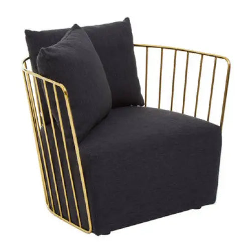 Azalea Black Fabric and Metal Chair - Arm Chair