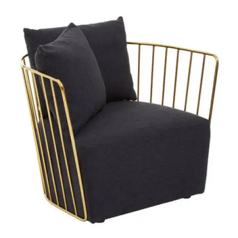 Azalea Black Fabric and Metal Chair - Arm Chair