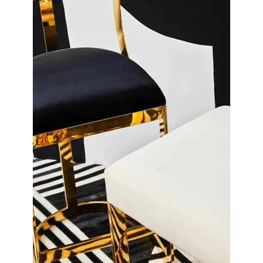 Azalea Black Velvet Bar Stool