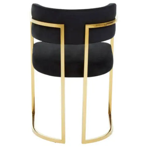 Azalea Black Velvet Dining Chair - Arm Chair