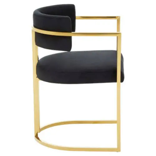 Azalea Black Velvet Dining Chair - Arm Chair
