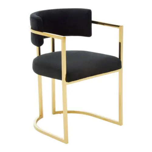 Azalea Black Velvet Dining Chair - Arm Chair