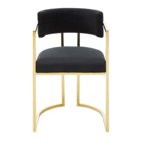 Azalea Black Velvet Dining Chair - Arm Chair